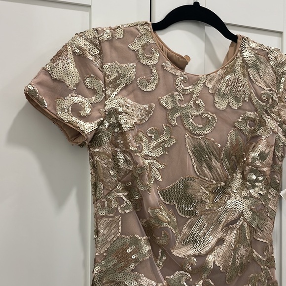 Dress The Population Mini Sequence Dress.  Gold, pale pink XS, new with tags - Picture 5 of 9